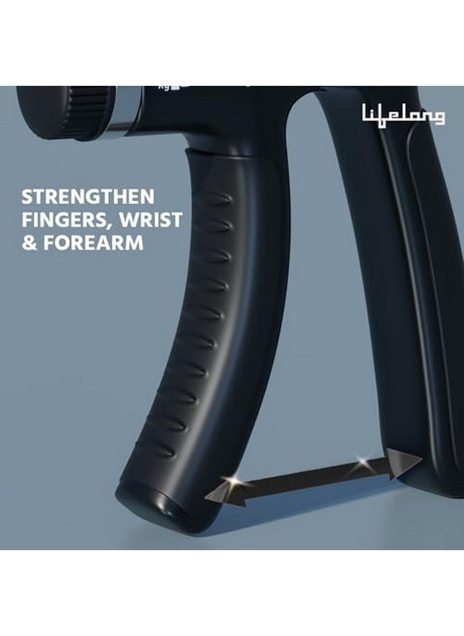 Lifelong Hand Gripper - Hand Grip For Men & Women - Adjustable Resistance 5-60Kg -Forearm Strengthener - Physiotherapy Equipment For Hand-Forearm Gripper - Gym Accessories For Finger Exercise (Black)  - Image 5
