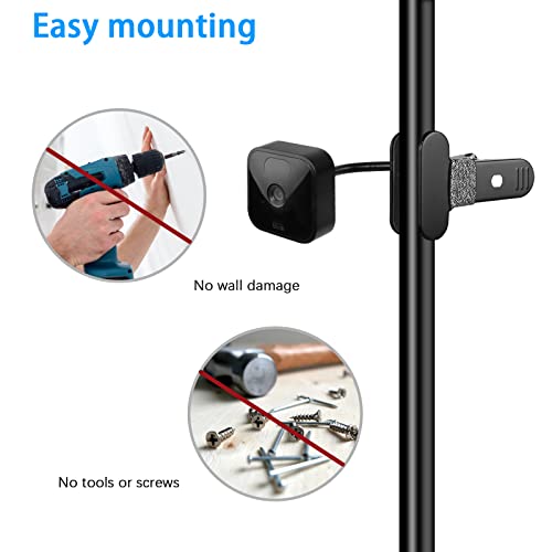 OkeMeeo Flexible Clip Mount for Blink Outdoor 4/Blink Outdoor/XT2/XT/Mini/Arlo and More Security Cameras for Pole,Tree, Fence(No Drill, Black,1 Pack) - Image 4