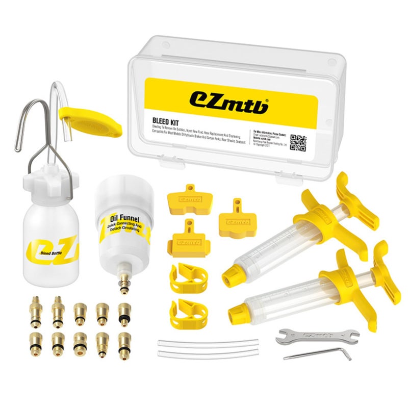 Ranjaner Brake Bleed Kit Bicycle Hydraulic Disc Brake Oil Mineral for Shimano, MAGURA, TEKTRO, SRAM Series Bike Brake Repair Tools, 2022 STD Metal joint - Image 1