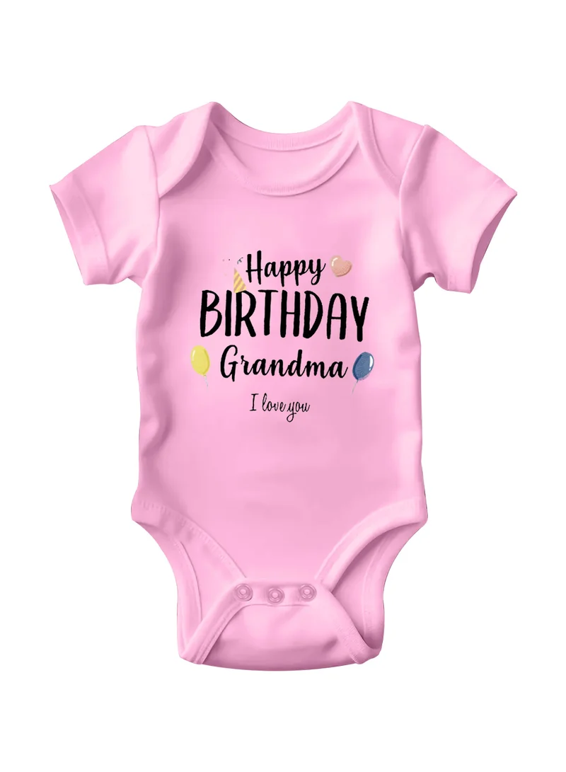 Matching Family Outfits Happy Birthday Grandma Baby Vest Bodysuit – Funny Baby Gift for Grandma’s Birthday – Unisex Cotton Outfit for Boys and Girls – Soft, Comfortable, Newborn to 24 Months – Baby Shower Clothing Idea