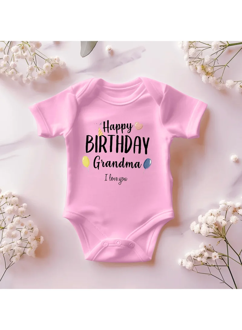 Matching Family Outfits Happy Birthday Grandma Baby Vest Bodysuit – Funny Baby Gift for Grandma’s Birthday – Unisex Cotton Outfit for Boys and Girls – Soft, Comfortable, Newborn to 24 Months – Baby Shower Clothing Idea