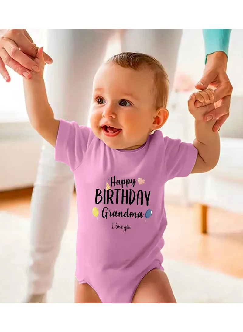 Matching Family Outfits Happy Birthday Grandma Baby Vest Bodysuit – Funny Baby Gift for Grandma’s Birthday – Unisex Cotton Outfit for Boys and Girls – Soft, Comfortable, Newborn to 24 Months – Baby Shower Clothing Idea