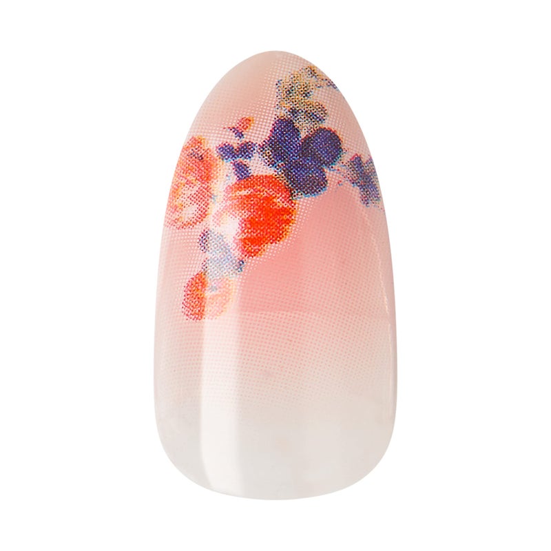 Impress KISS LoveShackFancy x imPRESS Press-On Manicure Limited Edition, Style "Citrus Candy" Medium Almond Pink Press-On Nails, Includes Prep Pad, Mini Nail File, Cuticle Stick, & 30 Fake Nails - Image 5