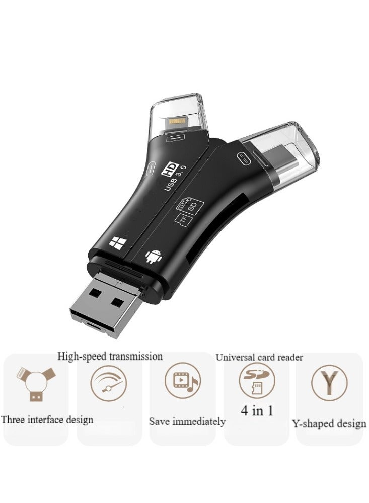 BESTPEAK SD Card Reader, 4-in-1 USB C/Micro/USB Memory Reader Camera Viewer,SD Card Reader  USB C OTG Dual Slot For UHSI Micro SD SD SDXC SDHC Micro SDXC Micro SDHC MMC Compatible For MacBook Dell XPS Samsung Galaxy S24 S23 Ultra iPhone 16 15 Pro Max SLR Vlog Camera - Image 3