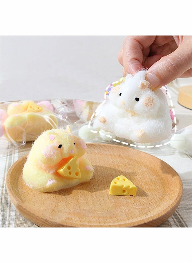 يوڠام قطعتان من ألعاب الضغط على شكل هامستر – ألعاب تململ حسية لتخفيف التوتر، هامستر تبا المطاطي القابل للعصر، ألعاب تململ للعائلة، مناسبة للبالغين والأطفال - Image 2