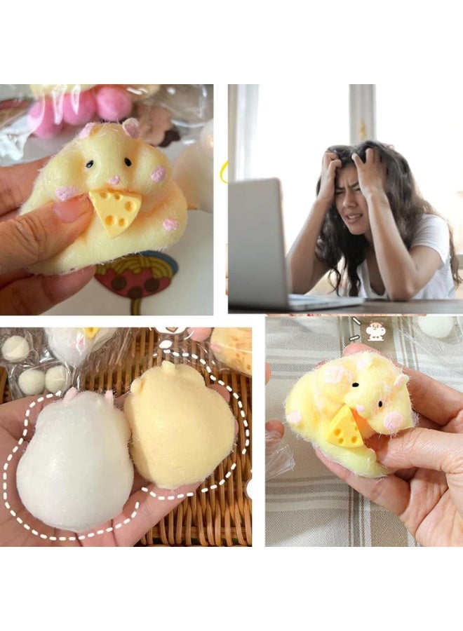 يوڠام قطعتان من ألعاب الضغط على شكل هامستر – ألعاب تململ حسية لتخفيف التوتر، هامستر تبا المطاطي القابل للعصر، ألعاب تململ للعائلة، مناسبة للبالغين والأطفال - Image 5