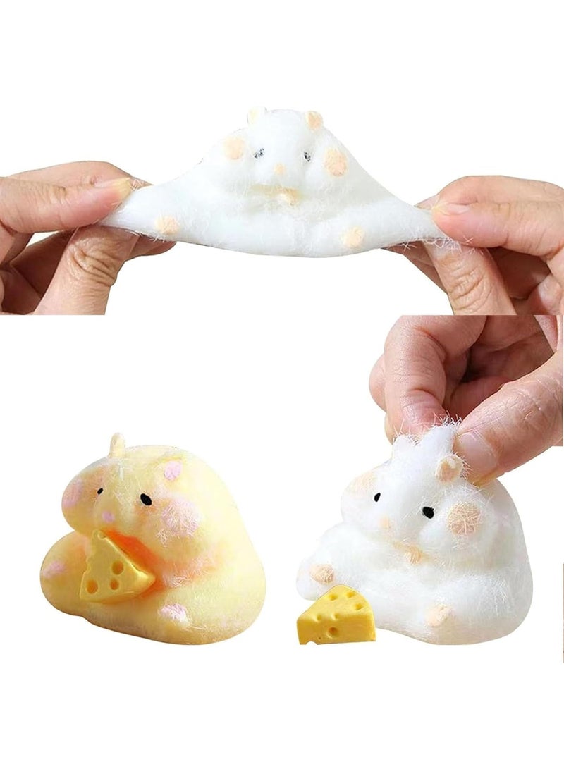 يوڠام قطعتان من ألعاب الضغط على شكل هامستر – ألعاب تململ حسية لتخفيف التوتر، هامستر تبا المطاطي القابل للعصر، ألعاب تململ للعائلة، مناسبة للبالغين والأطفال - Image 1