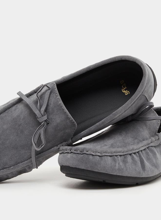 Styli Textured Bow Accent Slip In Loafers  - Image 3