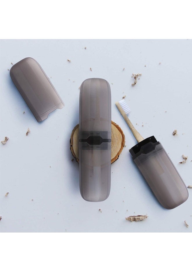 2PCS Transparent Black Toothbrush Travel Case, Plastic Holder, Portable for Traveling - Image 3
