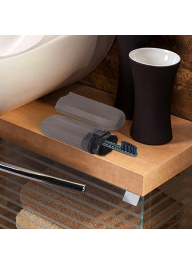 2PCS Transparent Black Toothbrush Travel Case, Plastic Holder, Portable for Traveling - Image 4