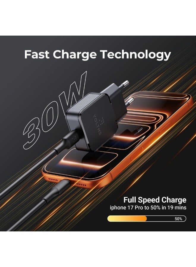 VOLTME Revo 30W Lite Ultrathin C Wall Charger - Black - Image 4