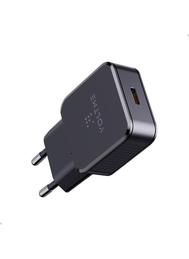VOLTME Revo 30W Lite Ultrathin C Wall Charger - Black - Image 1