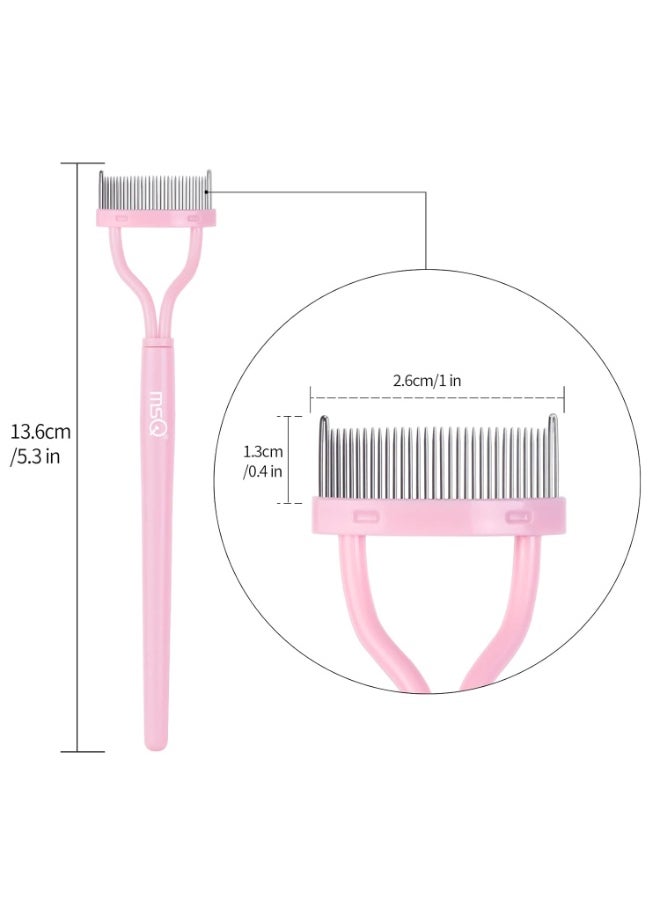 MSQ Eyelash Comb Separator MSQ Eyelash Mascara Brush and Comb Lash Separator With Comb Cover Arc Designed Cosmetic Brushes Tool Pink (1PCS)  - Image 5