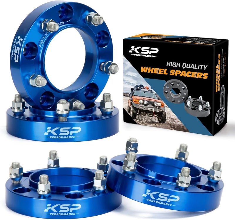KSP PERFORMANCE KSP 5X150 Spacers Compatible with to-yo-ta Tundra 2007-2021/Sequoia 2008-2021/Land Cruiser 2009-2016, 1.25inch 5 Lug Wheel Spacers for Lexus LX570 2008-2016 with M14x1.5 Studs 110mm Hub Bore, 4 pcs - Image 1