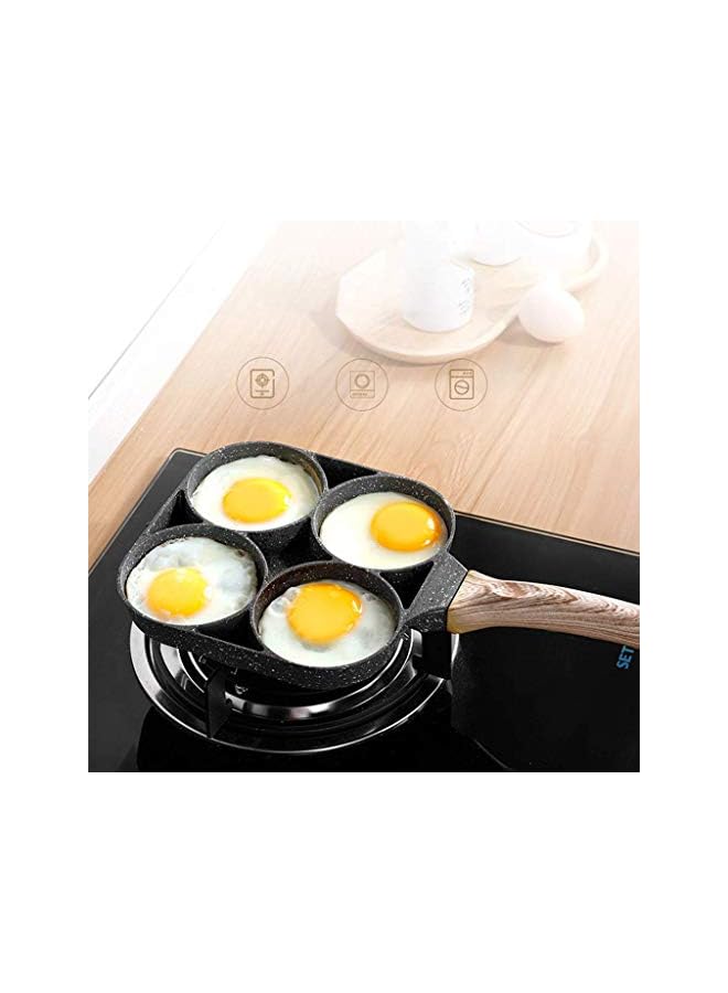ECVV 4 Hole Omelet Pan for Burger Eggs Ham Pancake Maker Wooden Handle Frying Pot Non-Stick Cooking Breakfast - Image 4