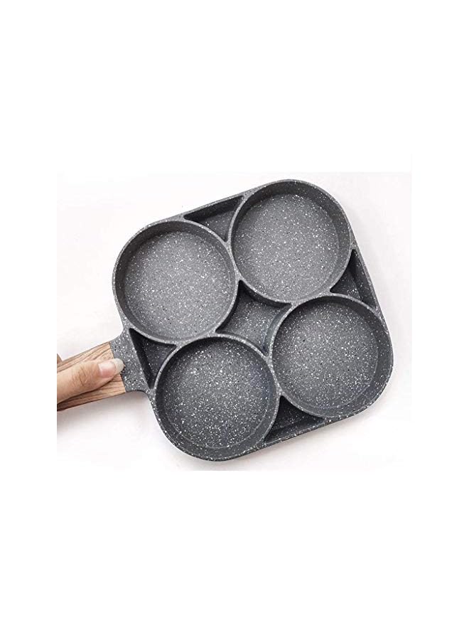 ECVV 4 Hole Omelet Pan for Burger Eggs Ham Pancake Maker Wooden Handle Frying Pot Non-Stick Cooking Breakfast - Image 2