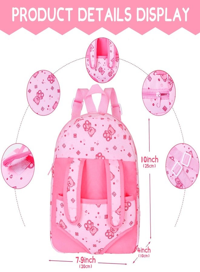 DOTVOSY 12" Baby Doll With Bear Pattern Backpack Carrier In Gift Box,12 Inch Realistic Baby Dolls With Clothes And Accessories Hanky Pacifier Bottle Pretend Baby Care Toy Collection For Child Toddler 3+ Gifts - Image 2