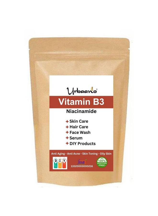 Urbaano herbal Niacinamide Powder (Vitamin B3) For Making Diy Cream, Serum & Skin Care. "Helps To Minimize Pores, Balance Oil Production, Wrinkles, Fine Lines" - Image 1