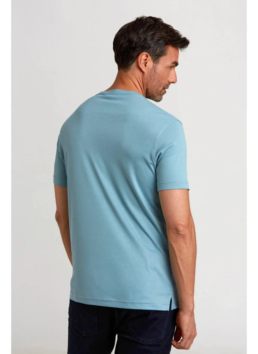 Bisse Men's O Neck T-Shirt Green Green TS24Y24104_D47
