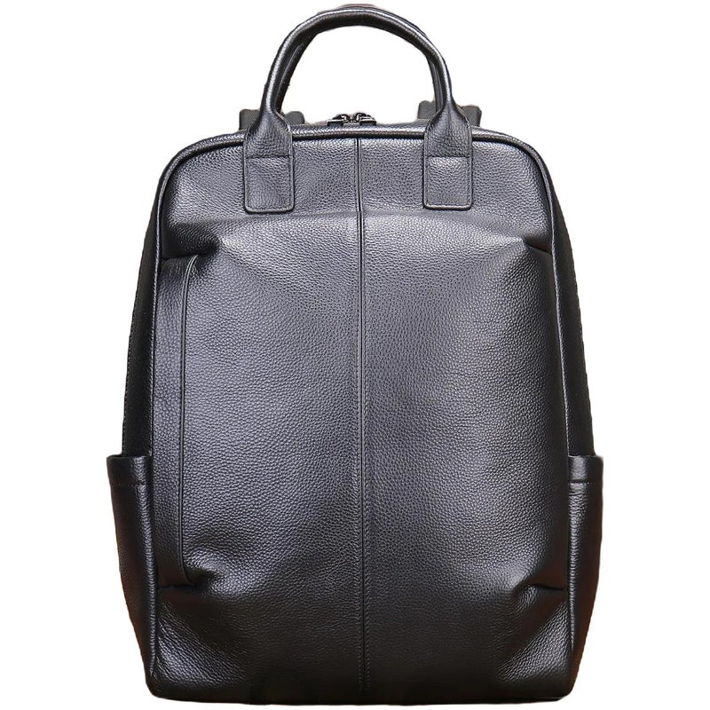Y&D Men's Hot Selling Low Price Black Full Grain Genuine Cowhide Leather Business School Backpack with Laptop Compartment - Image 1