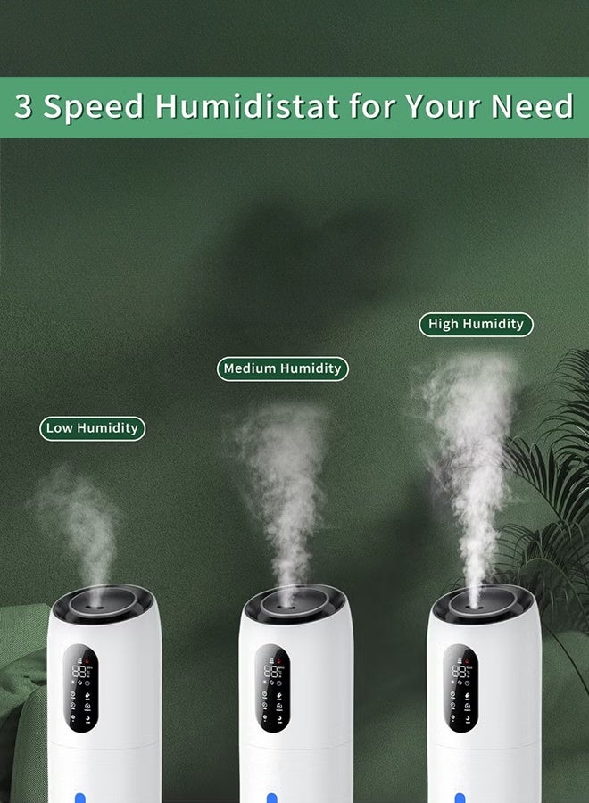 XiuWoo Humidifiers for Bedroom Large Room 9L Ultrasonic Cool Mist Humidifier Top Fill with 360°Nozzle,Sleep Mode, Auto Shut-Off, Remote & Touch Control Large Humidifier for Baby, Home, Office, White - Image 4