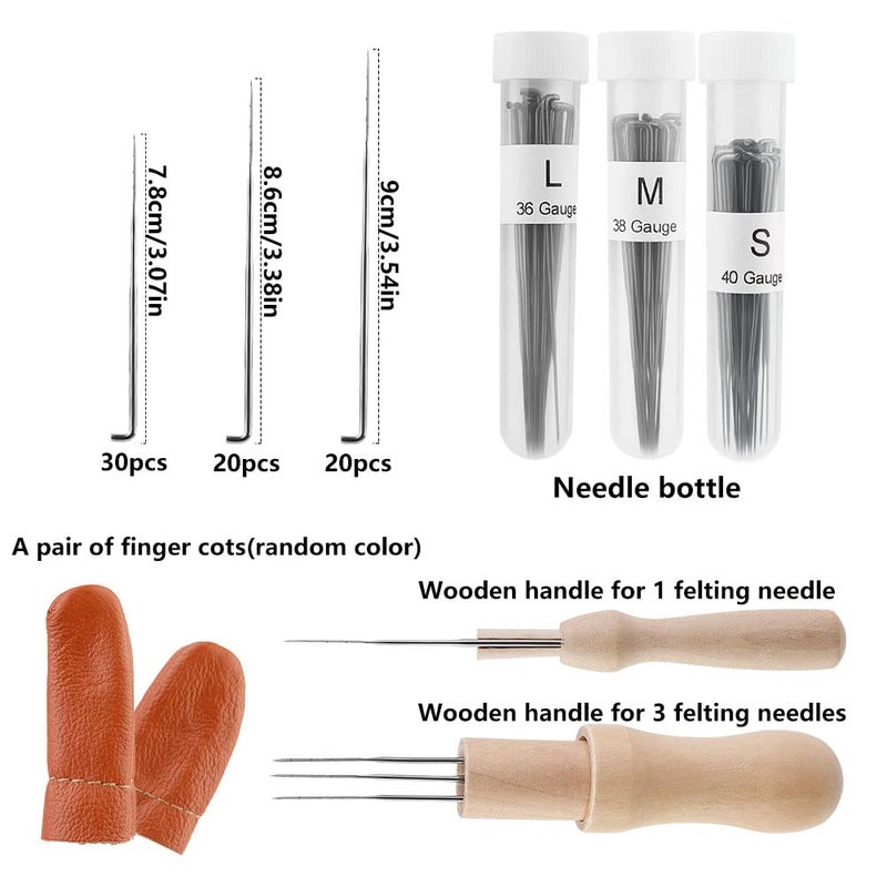 Mayboos 74 Pcs Needles Wool Felting Needles Tools Needle Felting Supplies Felting Tools Needle Felting Tool with 3 Sizes Felting Needles for Beginner Professional - Image 2