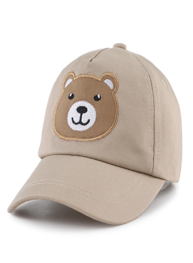 Zsedrut Baby Baseball Cap Toddler Boys Girls Sun Hat Kids Adjustable Cotton Caps Lightweight Trucker Hats (6-24M, Khaki Bear) - Image 1