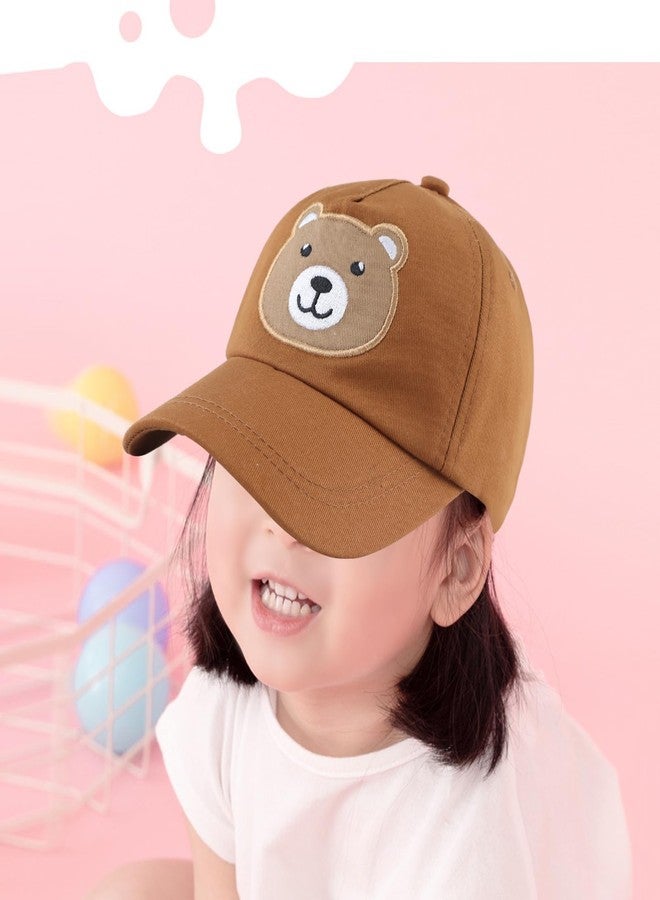 Zsedrut Baby Baseball Cap Toddler Boys Girls Sun Hat Kids Adjustable Cotton Caps Lightweight Trucker Hats (6-24M, Khaki Bear) - Image 5