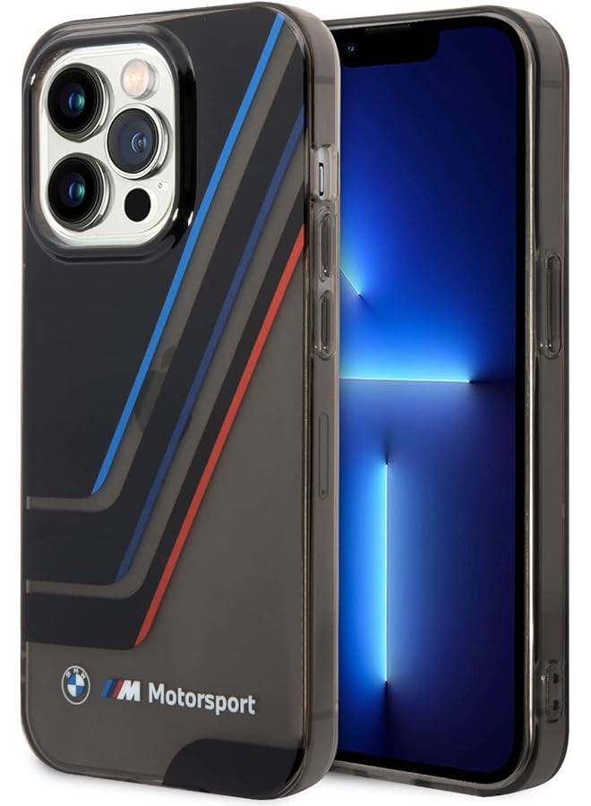 إيروريكس جراب BMW لهاتف Iphone 15 Pro، جراب Motorsport Iml مع شريط شفاف، مقاوم للخدش والصدمات والسقوط، غطاء خلفي رفيع للغاية لهاتف Iphone 15 Pro مقاس 6.1 بوصة، أسود - Image 1