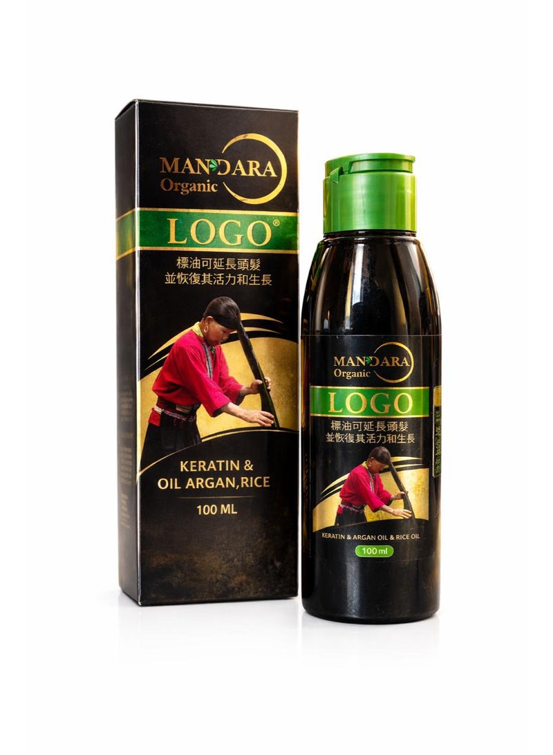 Logo hair oil, a group of natural oils for hair density and softness