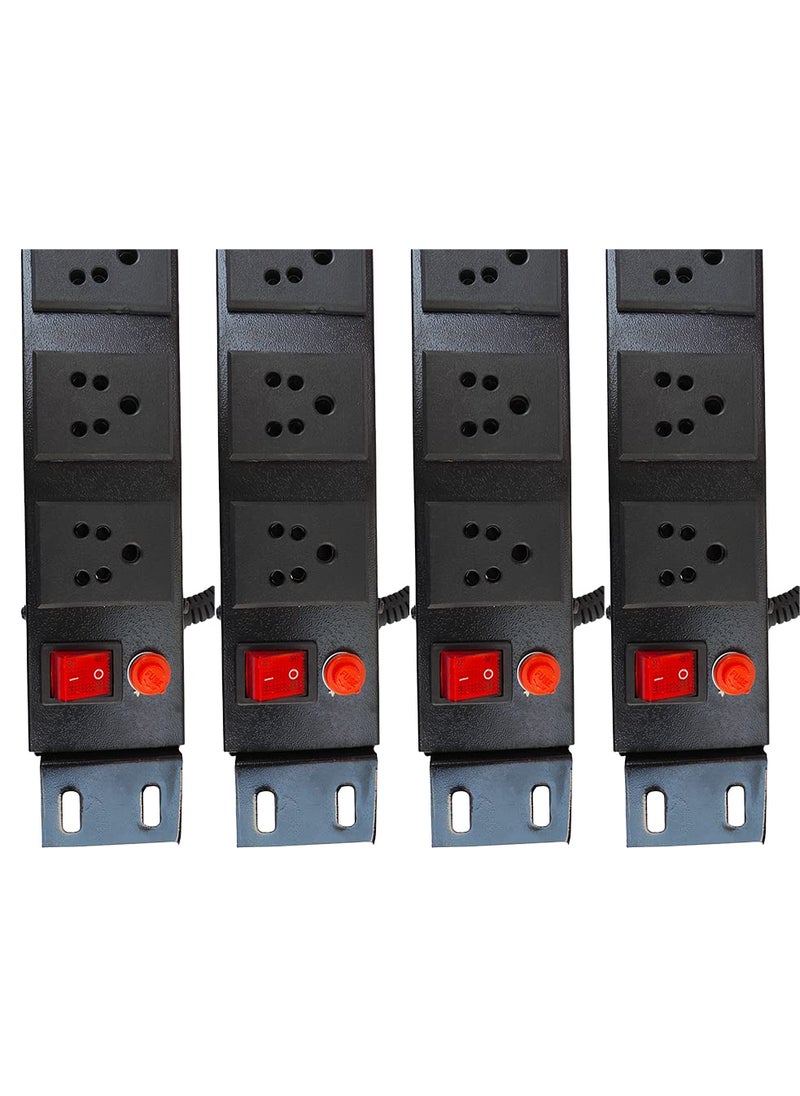 Generic KN Group India - Spike Guard, Extension Cord, Commercial and Household Purpose, Fuse Protector 6 Socket in 1 Switch Extension Board Desk with Power Cord -1.25 mtr - Black (Pack of 4)  - Image 4