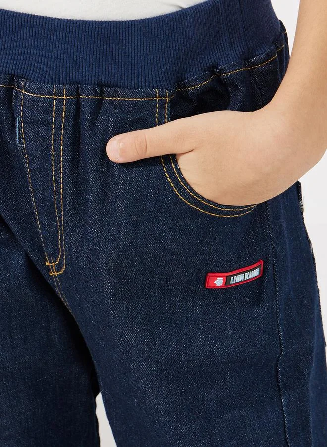Styli Elastic Waistband Pocket Detail Slim Fit Jeans