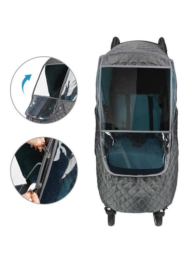 Bebamour Stroller Rain Cover,Universal Stroller Accessory,Waterproof,Windproof Protection,Protect from Dust Snow,Baby Travel Weather Shield (Dark Grey) - Image 1