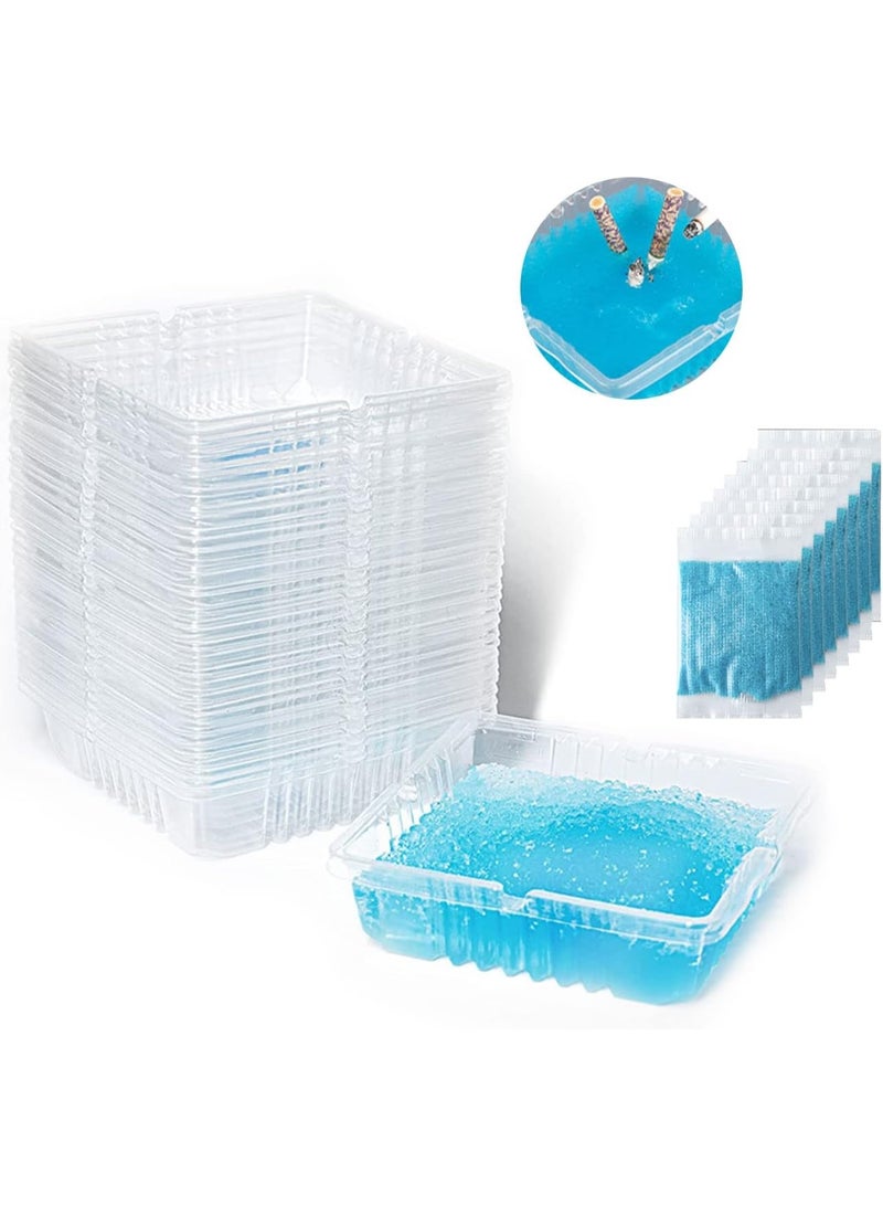 Disposable Ashtrays With Absorbing Balm, 30Pcs With Sand, Small Portative Holder for Quickly Extinguish Cigarette, Reduce Ash Raising, Outdoor (Blue) - Image 1