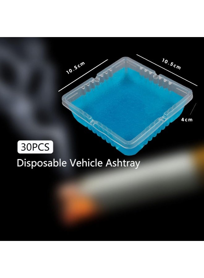 Disposable Ashtrays With Absorbing Balm, 30Pcs With Sand, Small Portative Holder for Quickly Extinguish Cigarette, Reduce Ash Raising, Outdoor (Blue) - Image 2