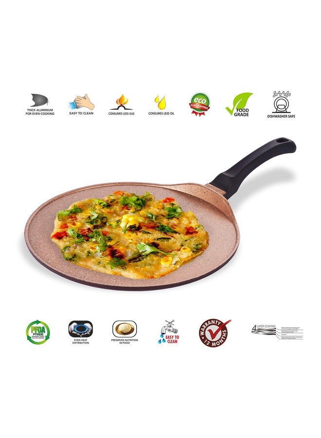 Sumeet Granite Finish NonStick Die Cast 4mm Thick Dosa Tawa - 30.5 cm, Peach Color - Image 3