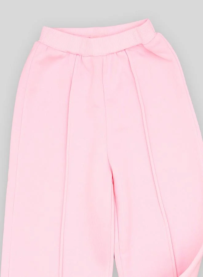 babyqlo Pink Glitter Heart Tracksuit For Girls