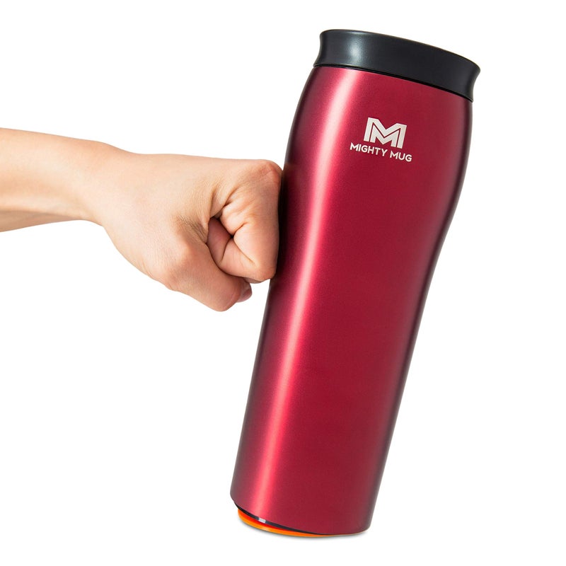 Mighty Mug The Untippable Mug Grips When Hit Lifts for Sips Insulated Stainless Steel Tumbler Cupholder Friendly Gifts for Women Men All Leakproof 6 Hour Hot 24 Cold 16oz Rosebud