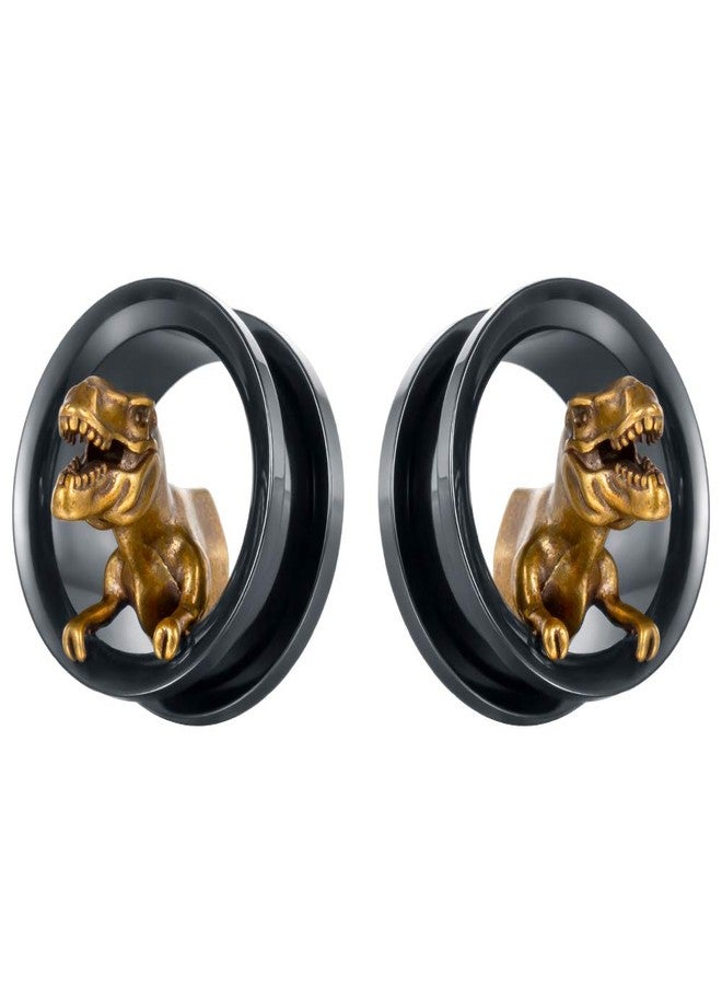 TBOSEN 2PCS Stainless Steel Dinosaur Flesh Tunnel Ear Gauge Stretcher Plug Jewelry Piercing Expander Gauges 2g - 1 inch 6mm-25mm - Image 1