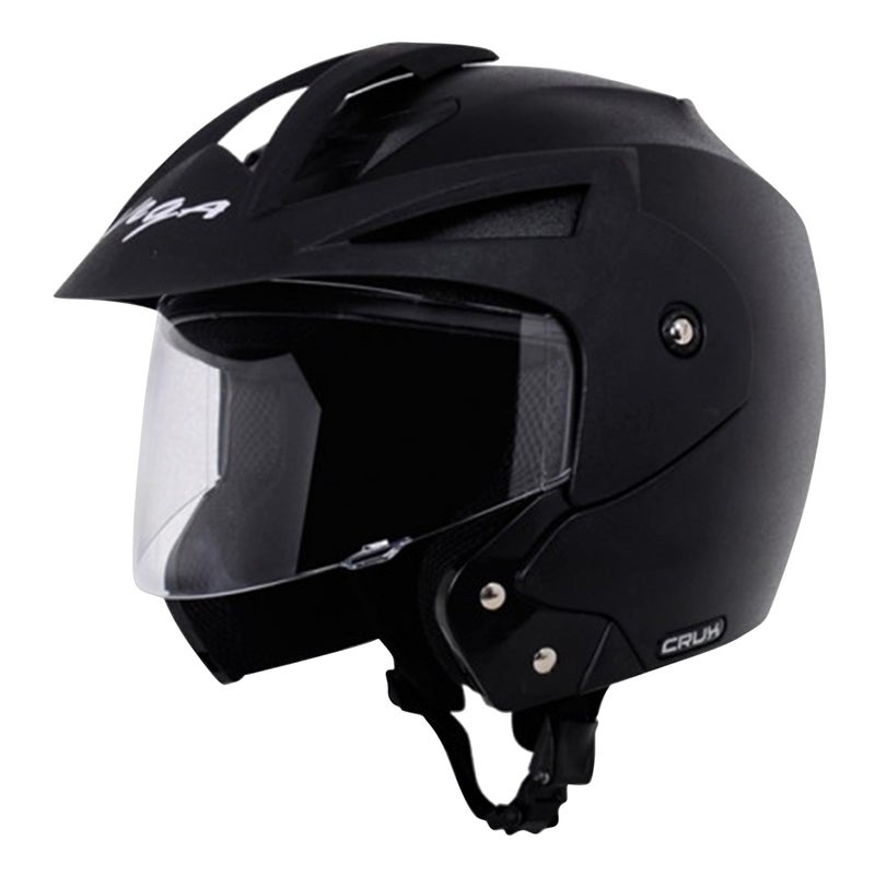 Vega Crux ISI Certified Flip-Up Helmet for Men and Women with Clear Visor(Black, Size:M) - Image 2