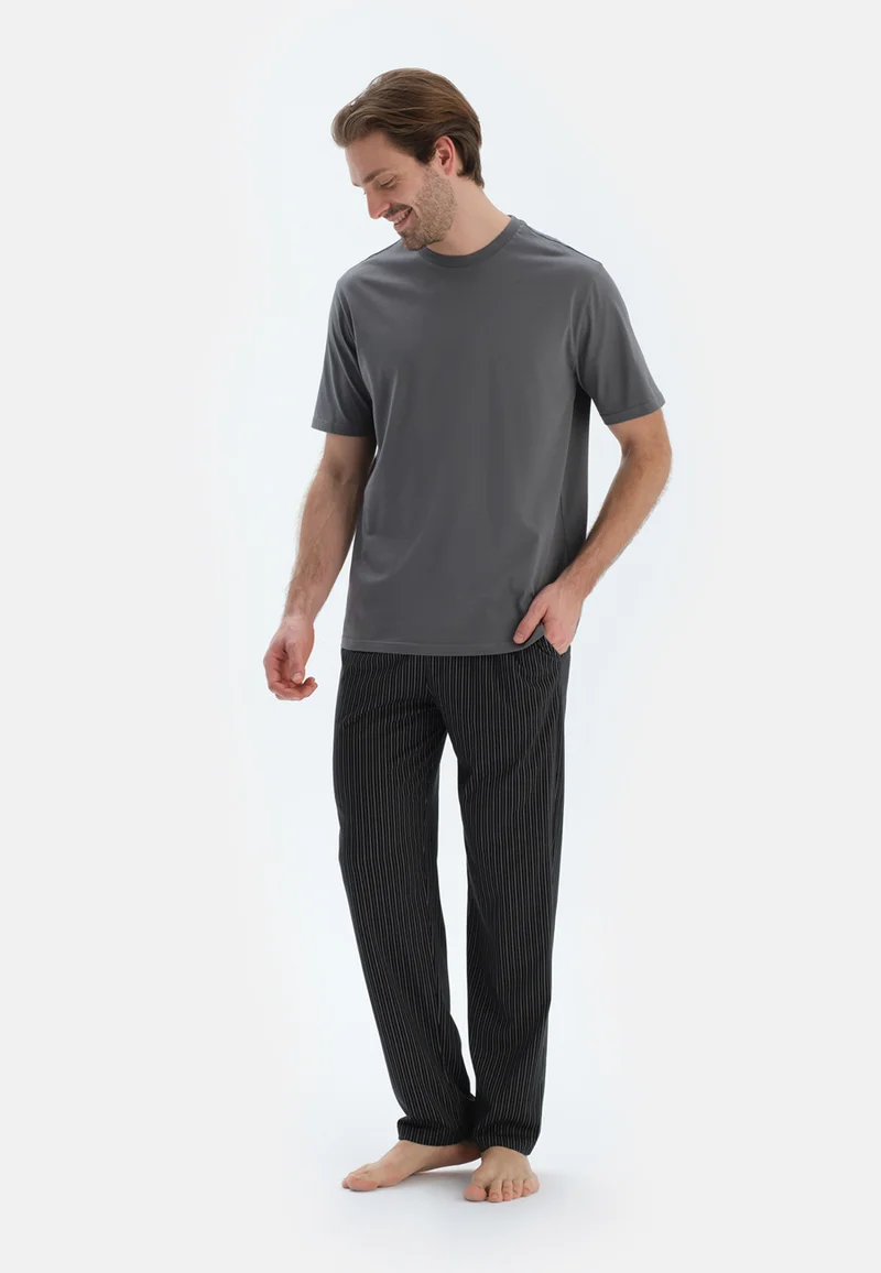 dagi  Striped Regular/Classic Fit Trousers Cotton Blend Sleepwear for Men | Best Price UAE