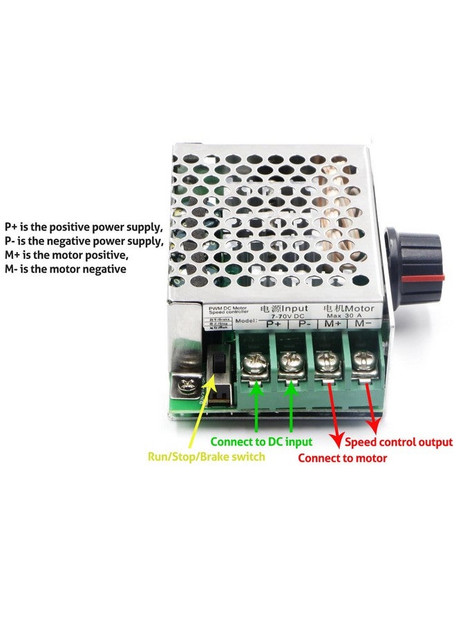 RioRand 7-70V PWM DC Motor Speed Controller Switch 30A - Image 3