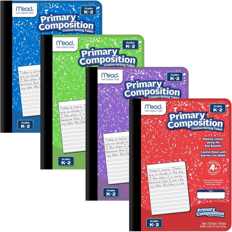 Mead Primary Composition Book, Ruled, Grades K-2, 100 Sheets, 7-1/2" x 9-3/4", 4 Pack (610053-ECM) - Image 1
