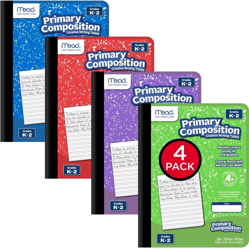 Mead Primary Composition Book, Ruled, Grades K-2, 100 Sheets, 7-1/2" x 9-3/4", 4 Pack (610053-ECM) - Image 2