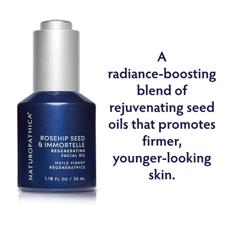 Naturopathica Rosehip Seed & Immortelle Regenerating Facial Oil, Daily Face Oil for Softened Fine Lines and a Healthy Glow, Lightweight Face Oil for Men and Women, 1.18 fl oz - Image 2