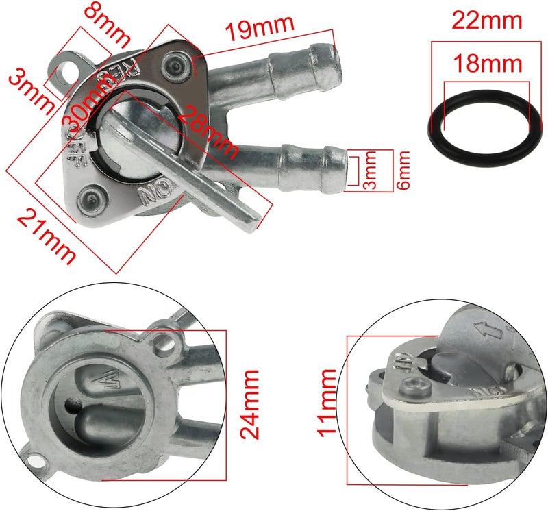 FLYPIG Fuel Petcock Fuel Gas Switch assembly for Honda TRX70 TRX90 TRX125 CT110 CT90 CT70 ATC110 ATC70/C70 PASSPORT Shut Off ON/OFF Valve 16951-459-920 - Image 2