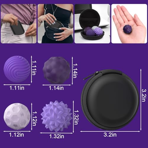 DIANZHU Silicone Magnetic Fidget Balls - 4 Pack Fidget Toys Adults Sensory Toys Stress Balls for Adults Teens Gifts for Calming,Autism and ADHD Classroom Office - Image 2