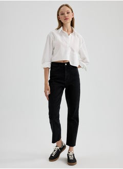 DeFacto Vintage Straight Fit Ankle Length Jeans by Styli  - Image 2
