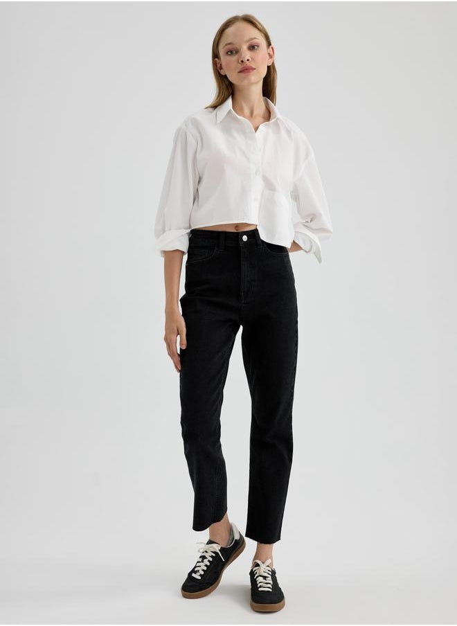 DeFacto Vintage Straight Fit Ankle Length Jeans by Styli  - Image 2