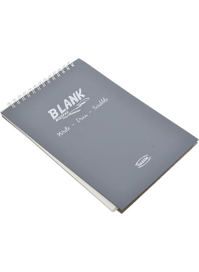 Yassin Blank Wire Notebook, 50 Sheets 17x15cm for Sketches and Creative Notes - Image 2